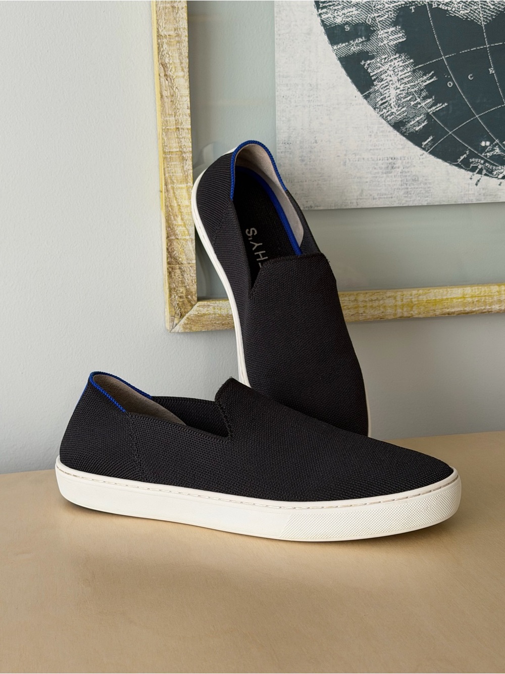 Rothy's The Original Slip-On Sneakers Black Knit Women’s 10.5
